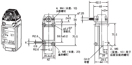 D4A-□N 外形尺寸 6 D4A-3[]01N_Dim