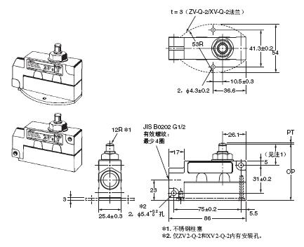 ZE / ZV / ZV2 / XE / XV / XV2 外形尺寸 29 ZV(2)-Q-2_Dim