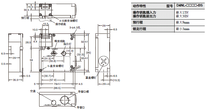 D4NL 外形尺寸 7 D4NL-□□□□-BS_Dim