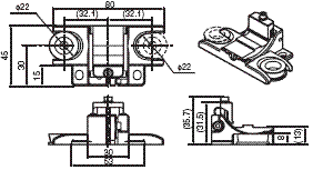 F3SJϵ γߴ 28 Quick mount bracket for F39-LJB3_Backside mounting_Dim