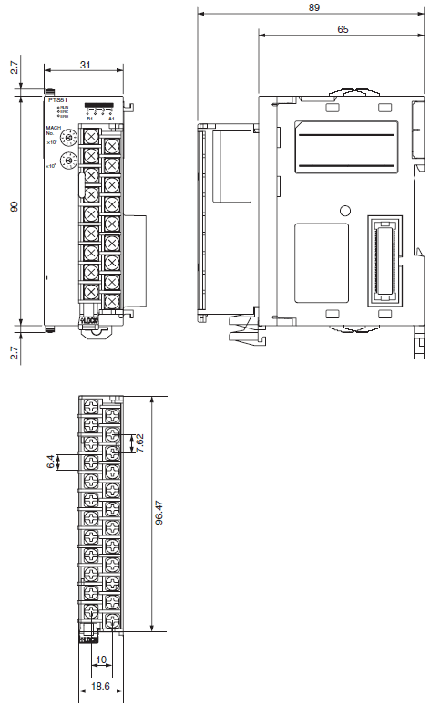 CJ1W-PTS 外形尺寸 2 CJ1W-PTS15_Dim