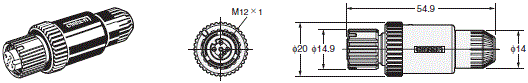 XS5 外形尺寸 43 XS5C-D[]S[]_Dim2