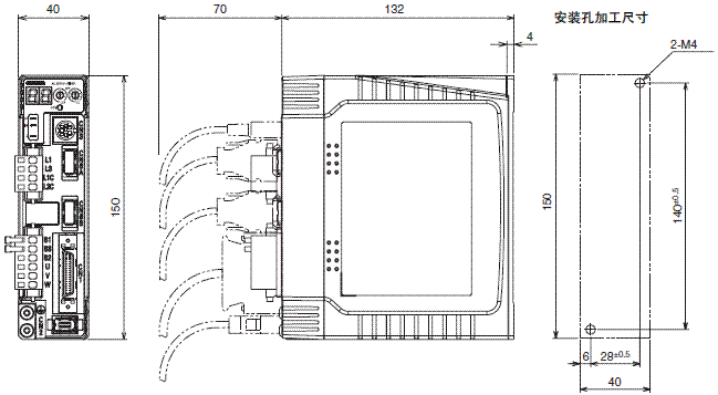 R88M-G, R88D-GN□-ML2 外形尺寸 3 