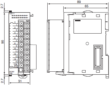 CJ1W-OC / OA / OD γߴ 3 CJ1W-OC201_Dim