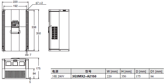 3G3MX2 外形尺寸 13 