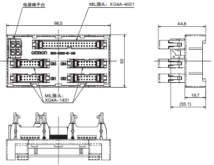 XW2R (PLC连接型) 外形尺寸 39 