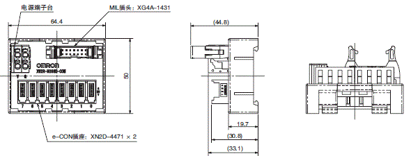 XW2R (PLC连接型) 外形尺寸 41 