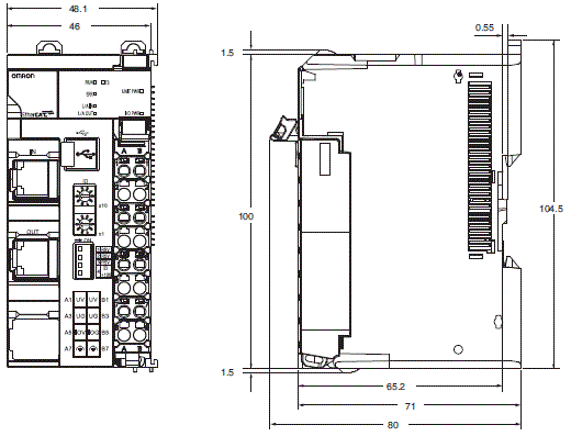 NX-ECC 外形尺寸 2 