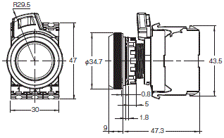 A30NN/A30NL 外形尺寸 2 