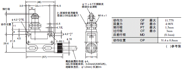 D4ER-□N 外形尺寸 2 