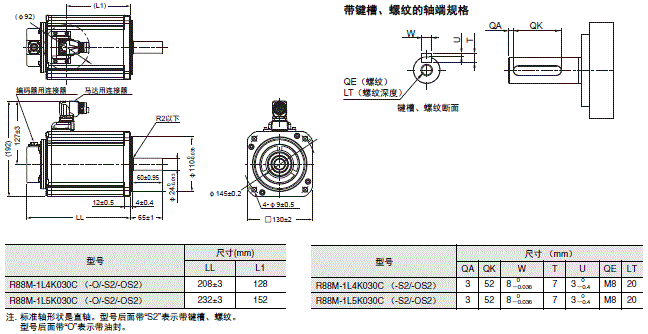 R88M-1□ / R88D-1SN□-ECT 外形尺寸 30 