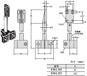 E39-L / -S / -R 外形尺寸 41 