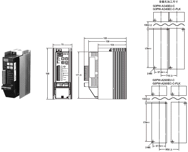 G3PW γߴ 5 G3PW-A245EU-C_Dim