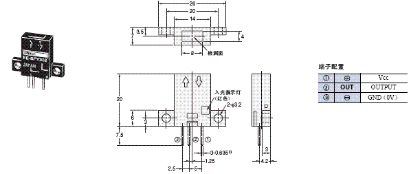 EE-SPX301 / 401, EE-SPY30 / 40 外形尺寸 7 EE-SPY302_Dim