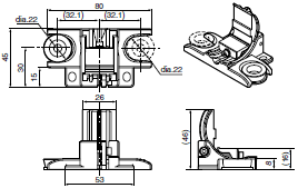 F3SJϵ γߴ 29 Quick mount bracket for F39-LJB3_Side mounting_Dim