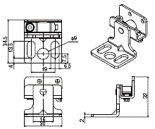 F3SJ系列 外形尺寸 53 Dimensions of F39-LJB5 contact mount bracket_Dim