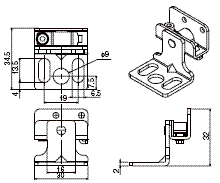 F3SJϵ γߴ 53 Dimensions of F39-LJB5 contact mount bracket_Dim