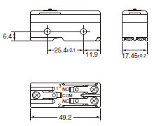 X 外形尺寸 6 焊接端子 (-A) _Dim