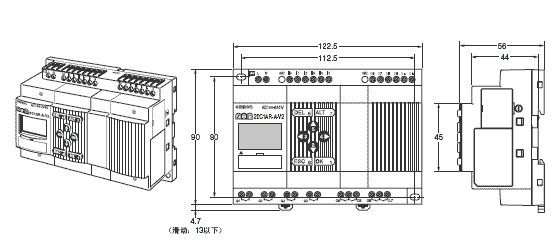 ZEN V2单元 外形尺寸 5 ZEN-20C[][][]-[]-V2_dim