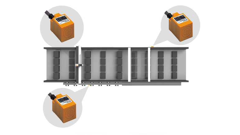 利用方形接近传感器，检测激光切割机上移动机构的到位情况